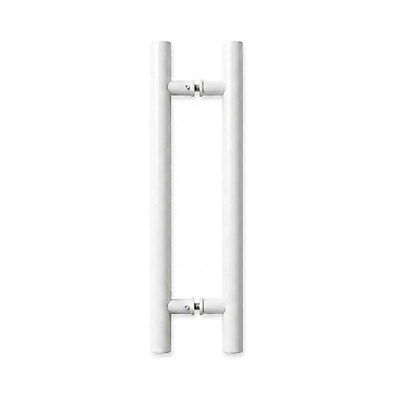 Puxador Branco 40cm (30cm Entre Furos) Tubular Redondo Porta Vidro Madeira Portão
