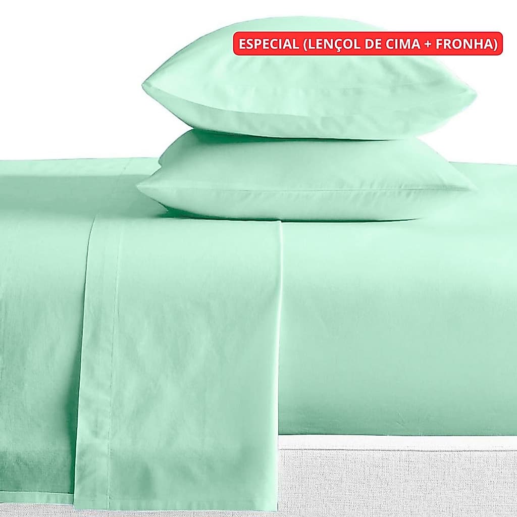Lençol King Percal 180 Fios 100% Algodão 3 peças Especial Lençol De Cima + 2 fronhas ponto palito