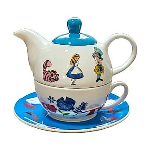 Kit Bule Xicara Prato Alice No País Das Maravilhas Disney Oficial Presente Cute