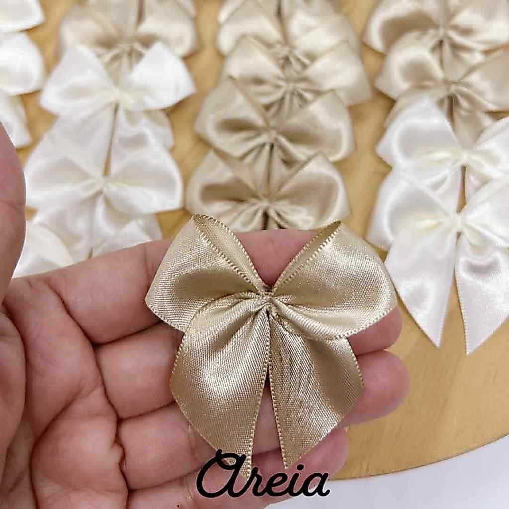 Laço Lacinho de Fita Cetim Champagne Areia  nº5 - 5cm - 20 Unidades