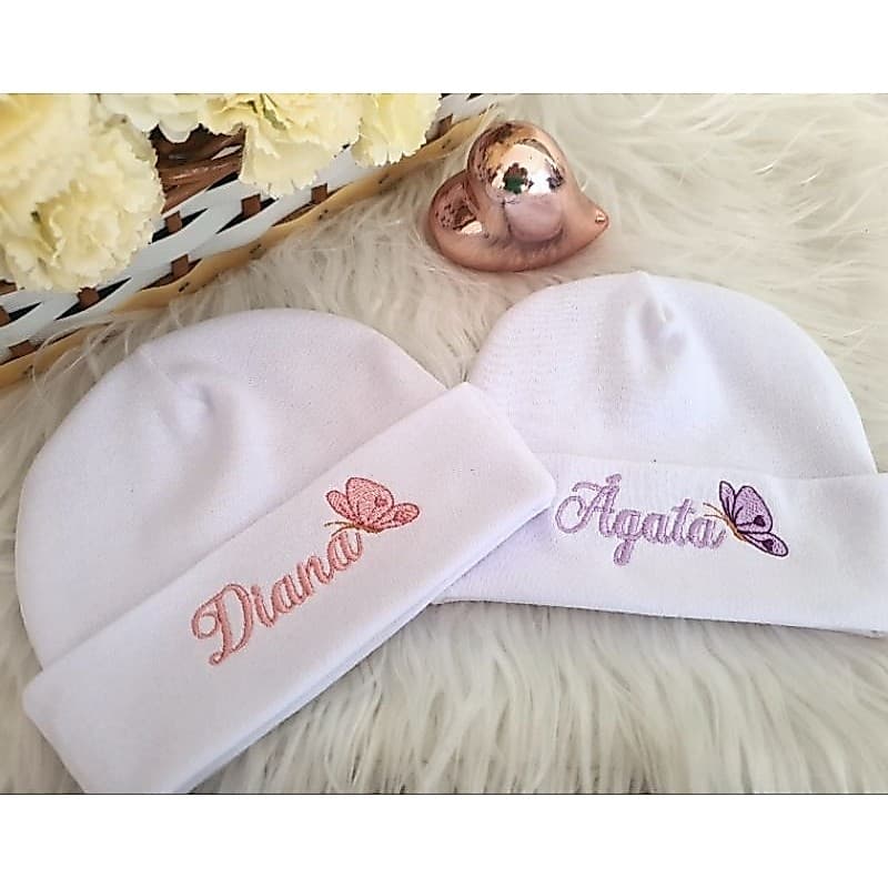 Touca personalizada, bordada bebê RN, suedine algodão, personalizada, recém nascido
