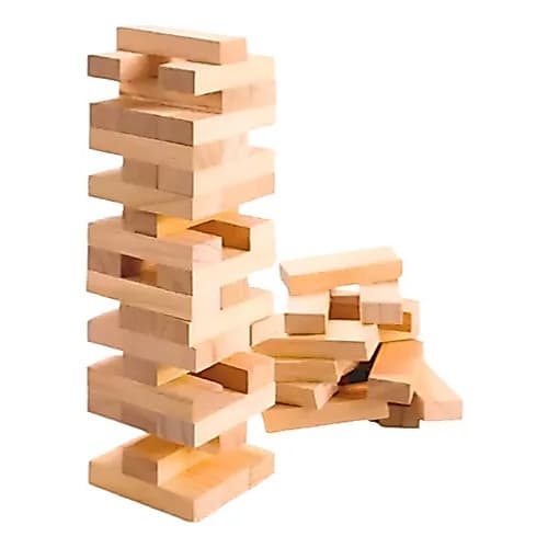 Jogo Torre Caiu Perdeu Madeira 54 Peças Pais e Filhos Brinquedo Educativo Infantil Equilíbrio Divertido