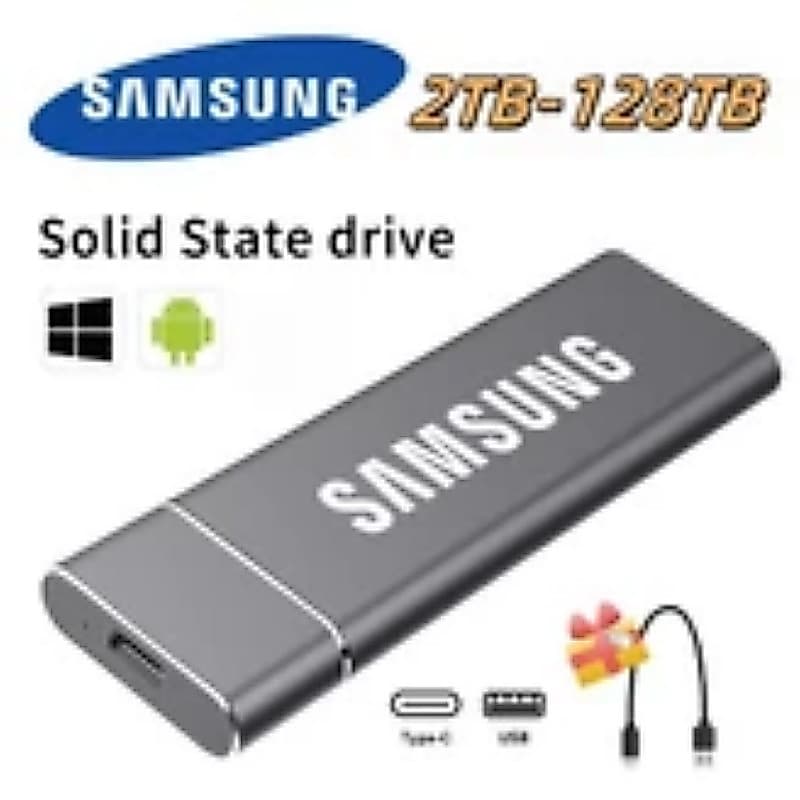 ⚡️ Disco Rígido Externo SSD 8TB Unidade De Estado Sólido 4TB 16TB 30TB Interface USB3.1TYPE-C 60TB/128TB Portátil HD 1TB