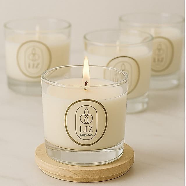 Vela Perfumada aromática Artesanal Cera Vegetal 100g Liz Aromas Chá Branco