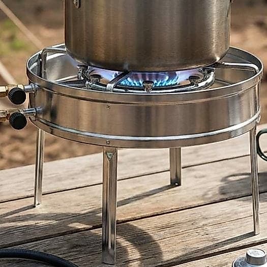 Fogareiro Para Camping 12 Caulins A Gás Alta Cromado Rosca Grossa Pressão