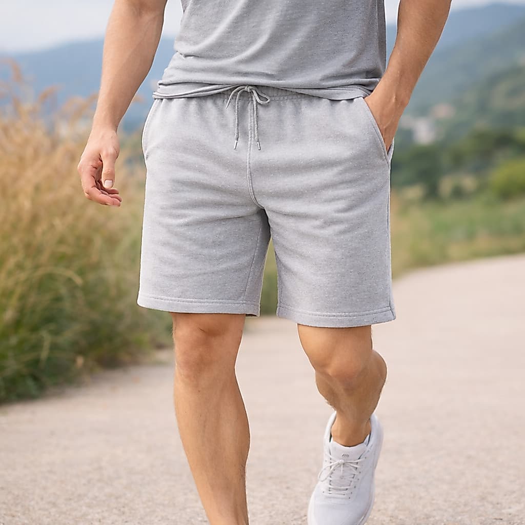 Bermuda Masculina Moletom Short Casual Confortavel com Bolsos Elastico e Cadarco