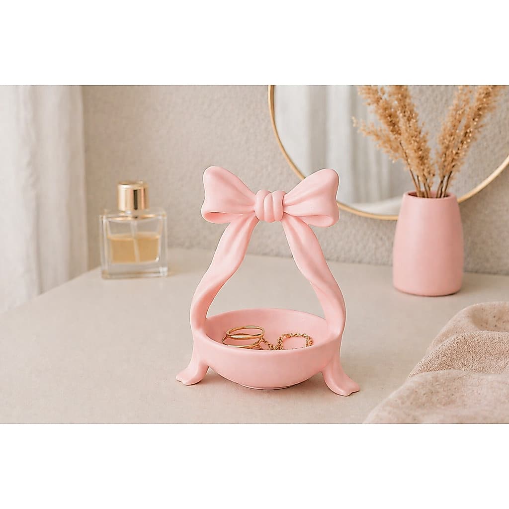 Porta Joias Organizador para Anéis Brincos e Colares, Decorativo de Laço Para Diversos Ambientes