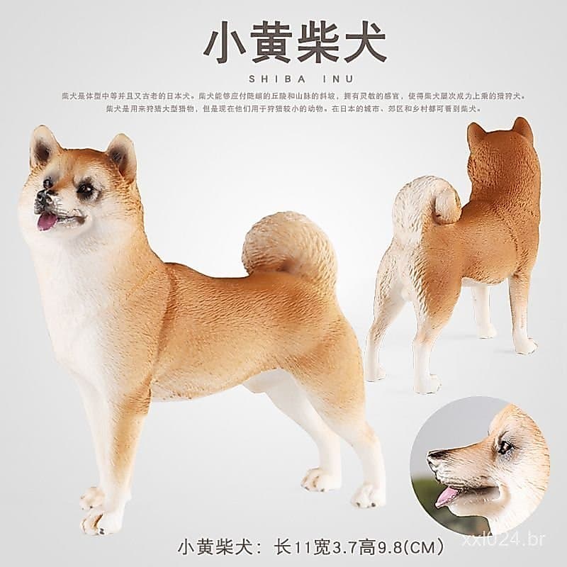 Modelo realista de cão infantil transfronteiriço, Shiba Inu Akita Inu, decoração criativa de mesa com tema de cão de est