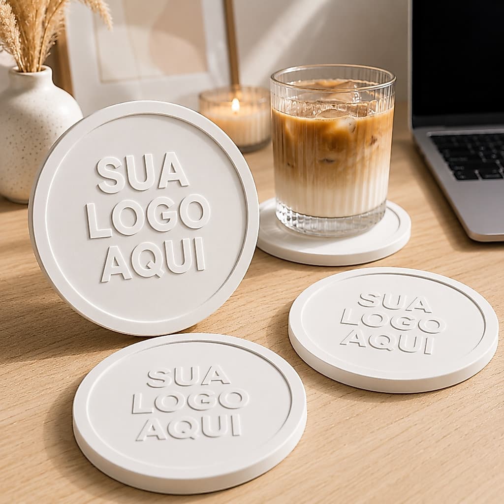 Porta Copo de Plástico Personalizado com Logo da Empresa  10-20-30| Brinde Corporativo | Personalizado com Sua Logo