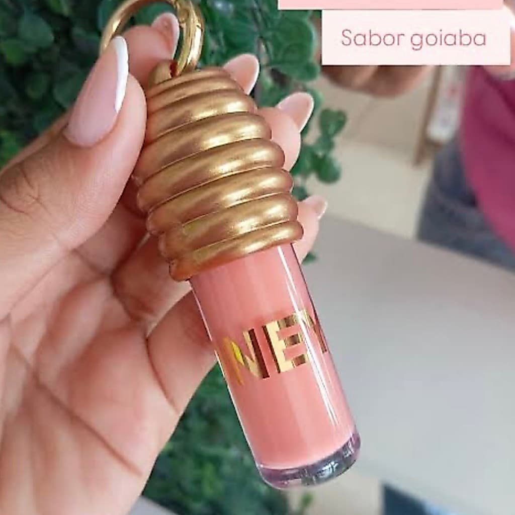 Gloss Labial Lip Fruits | COM CHAVEIRO FOFO  | presente perfeito | Pitaya, Goiaba, UVA, Honey e Mel Rosa
