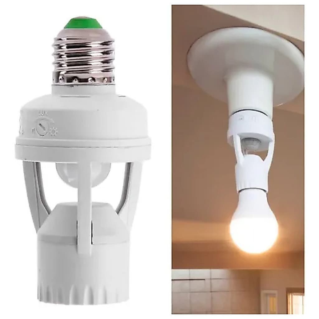 Sensor De Presença Com Fotocélula Soquete Lâmpada Bocal E