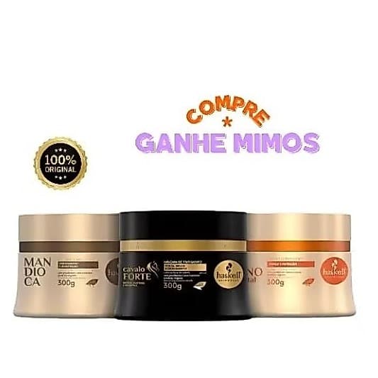 Kit Cronograma Cabelos Frágeis Tutano Cavalo Mandioca 300g Haskell