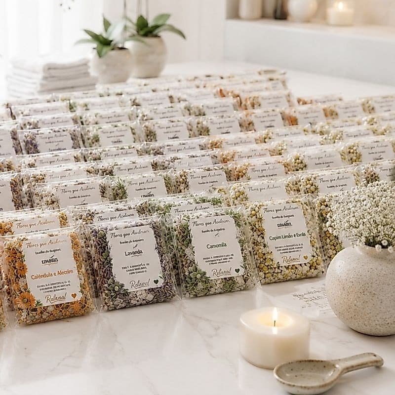 kit de Escalda-pés Relaxante 30g Lavanda, Camomila, Alecrim, Hortelã, Calêndula e Capim Limão (ervas,mimos)