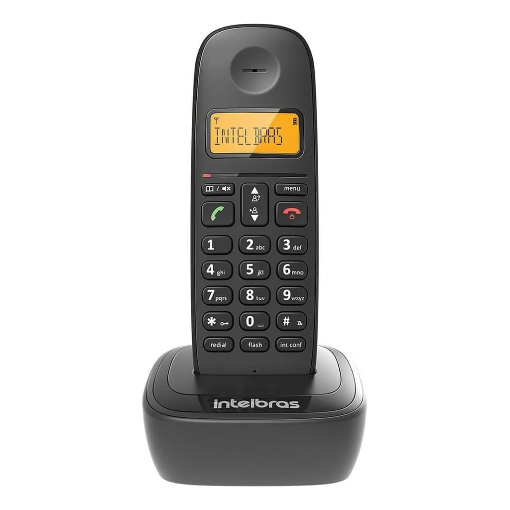 Telefone Sem Fio Digital DECT 6.0 com Identificador de Chamadas Intelbras TS 2510 Preto Display Âmbar Bivolt