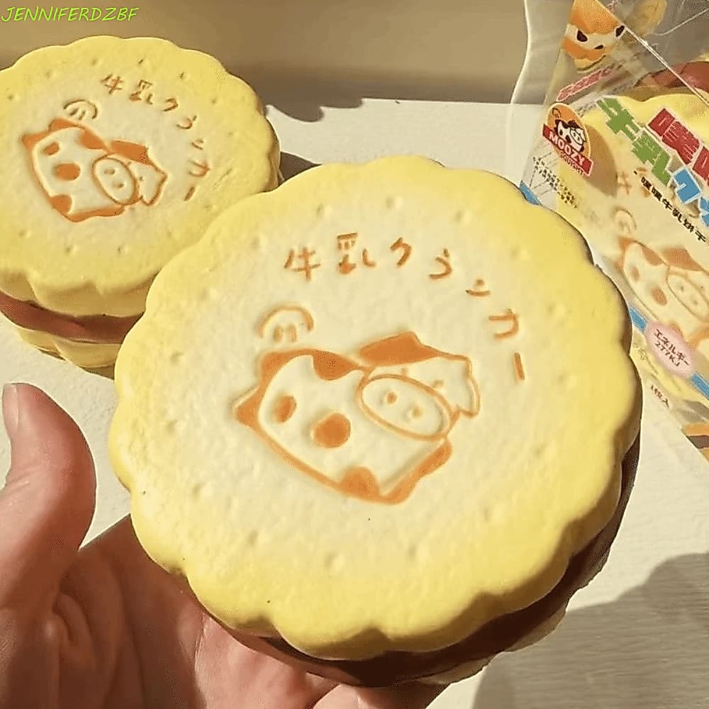 Aperto Simulado Da Torrada Do Pão , Brinquedo Mole Grosso Molhado Biscoito Leite Textura Macia Sensorial Espuma