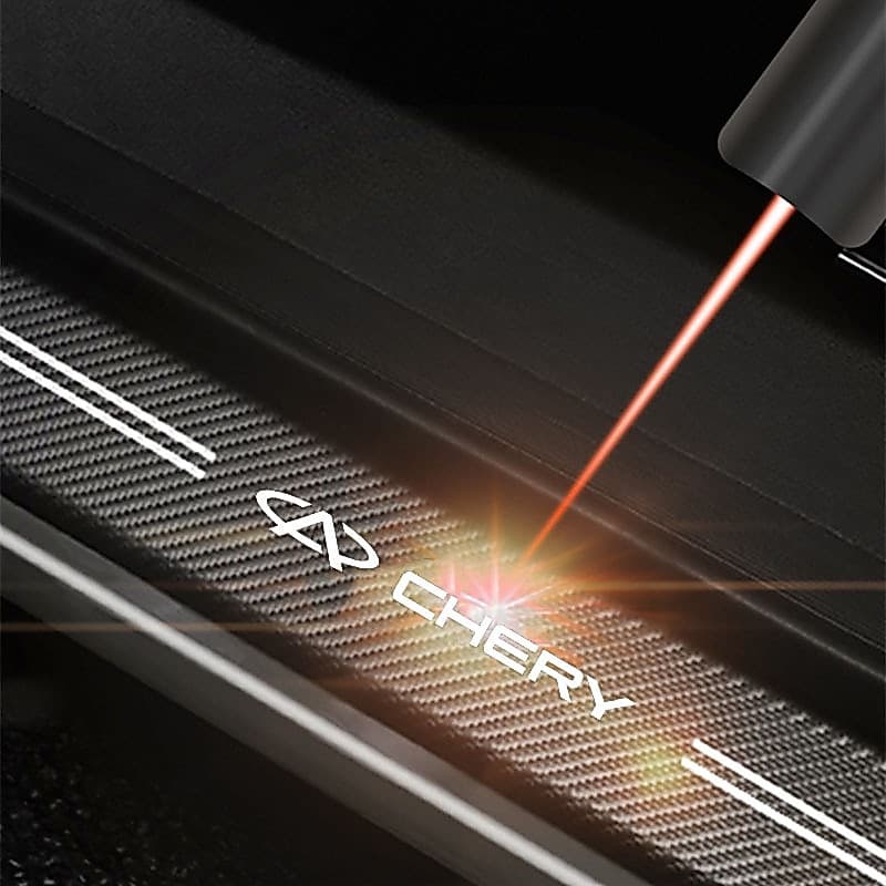 Adesivo de Proteção para Soleira de Porta de Carro em Fibra de Carbono, Acessórios Antirrisco para Modificação de Interi