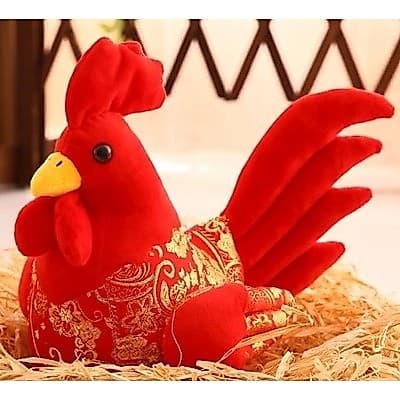 Ano do galo mascote frango vermelho brinquedo de pelúcia grande galo boneca presente zodíaco galo casamento segurando fr