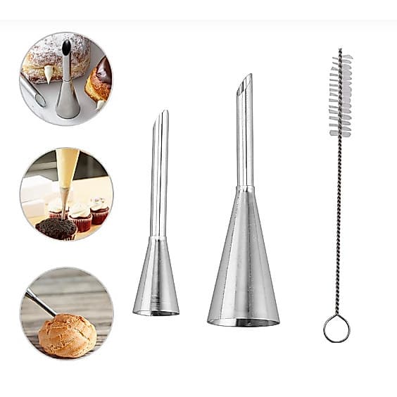 Kit Bico De Confeitar Recheador - FT267 - 1 unidade - Silver Plastic - Rizzo