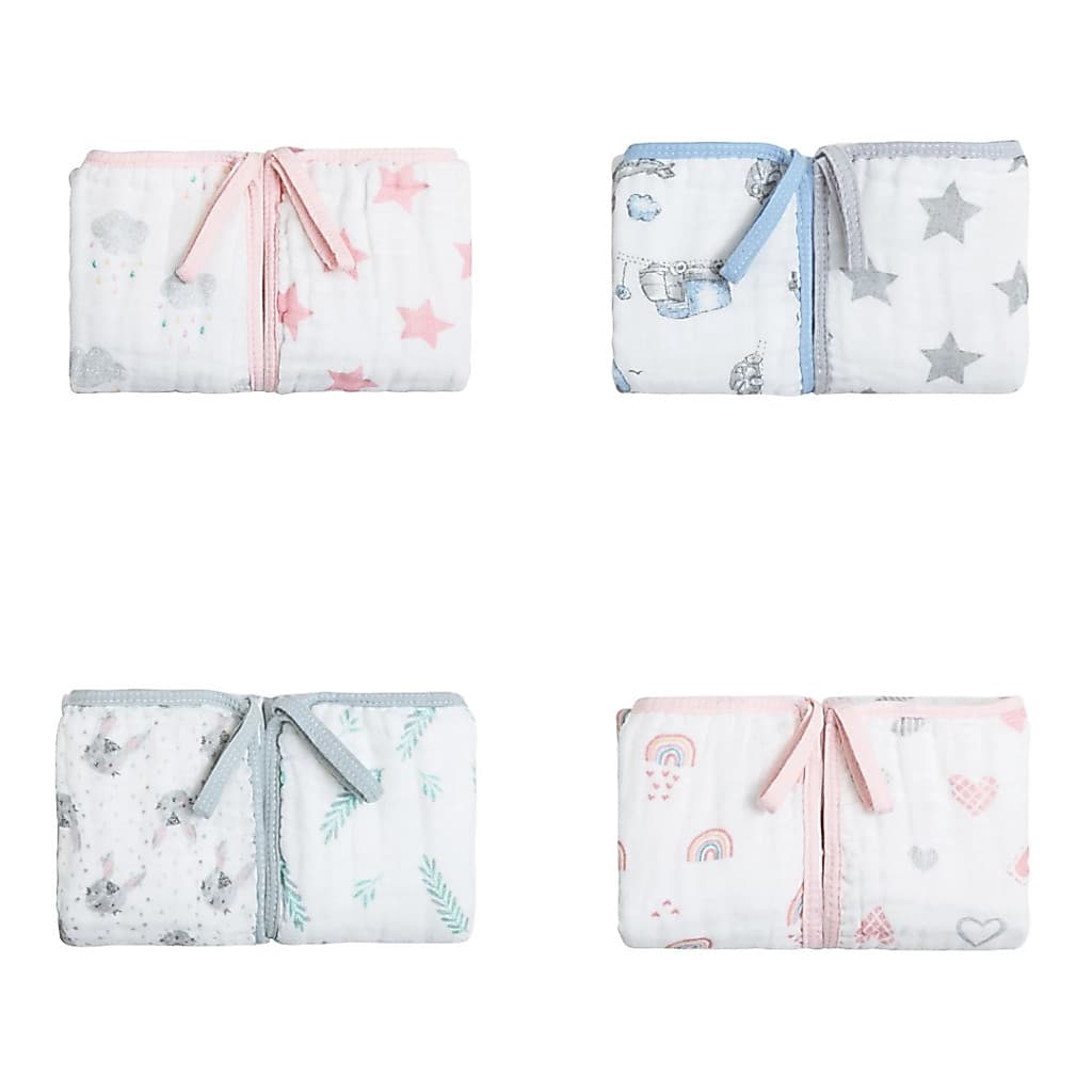 Paninhos De Boca Papi Soft 2 Unidades Com Prendedor de Chupeta Estampado 40cm x 40Cm