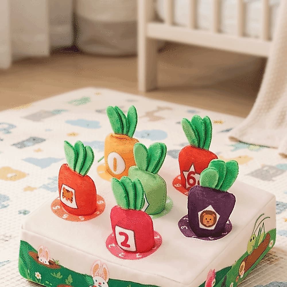 Conjunto De Brinquedos De Rabanetes De Pelúcia AYOMIR , Brinquedo Montessori Coloridos Macios Educacional Sensorial Com