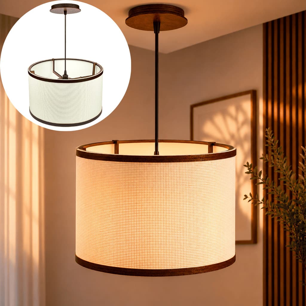 Pendente Bella Cúpula 40x25 Cm Material MDF | Artesanal Bilvolt Decoração De Casa Moderna - Salas Quartos Escritório