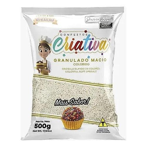 Granulado Branco 500g para Confeitaria e Decoração de Doces