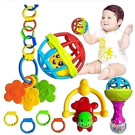 Kit Brinquedos Para Bebê Chocalhos Mordedor Sensorial  Brinquedo Infantil Musical Coisas de Bebê Neném Criança