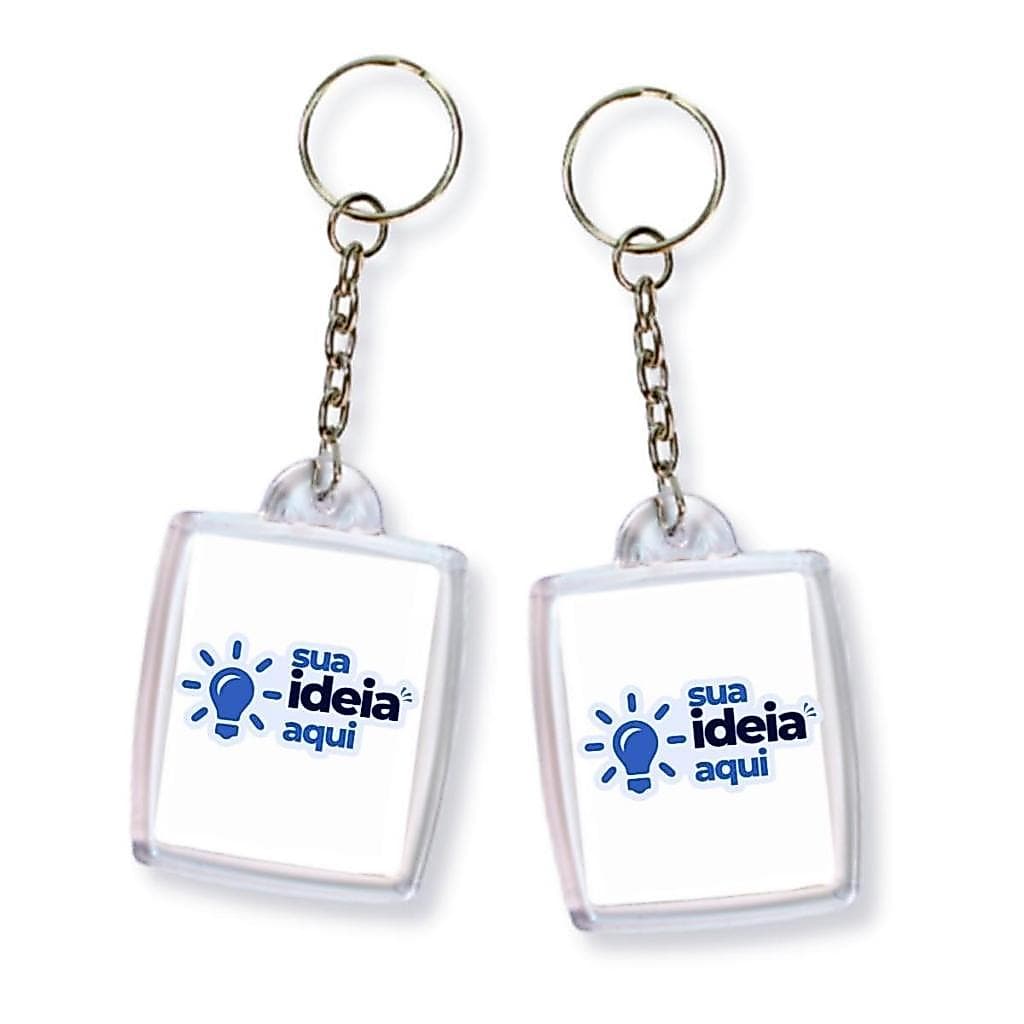 Chaveiro Personalizado com Foto 3x4 cm em Acrílico 50 unidades | Presente para Casal, Família, Namorados e Pet