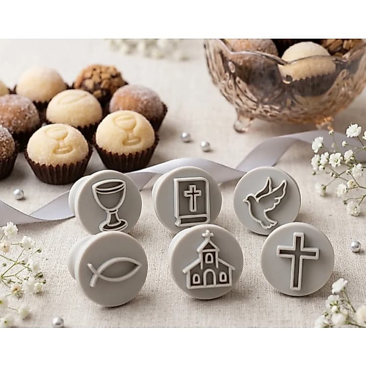 Carimbo de Batismo, Comunhão para Doces e Brigadeiro - Kit com 6 peças