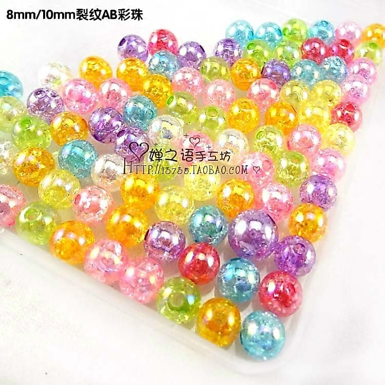 8-20mm contas de rachadura acrílicas banhadas AB contas coloridas coloridas contas populares diy pulseira colar Material