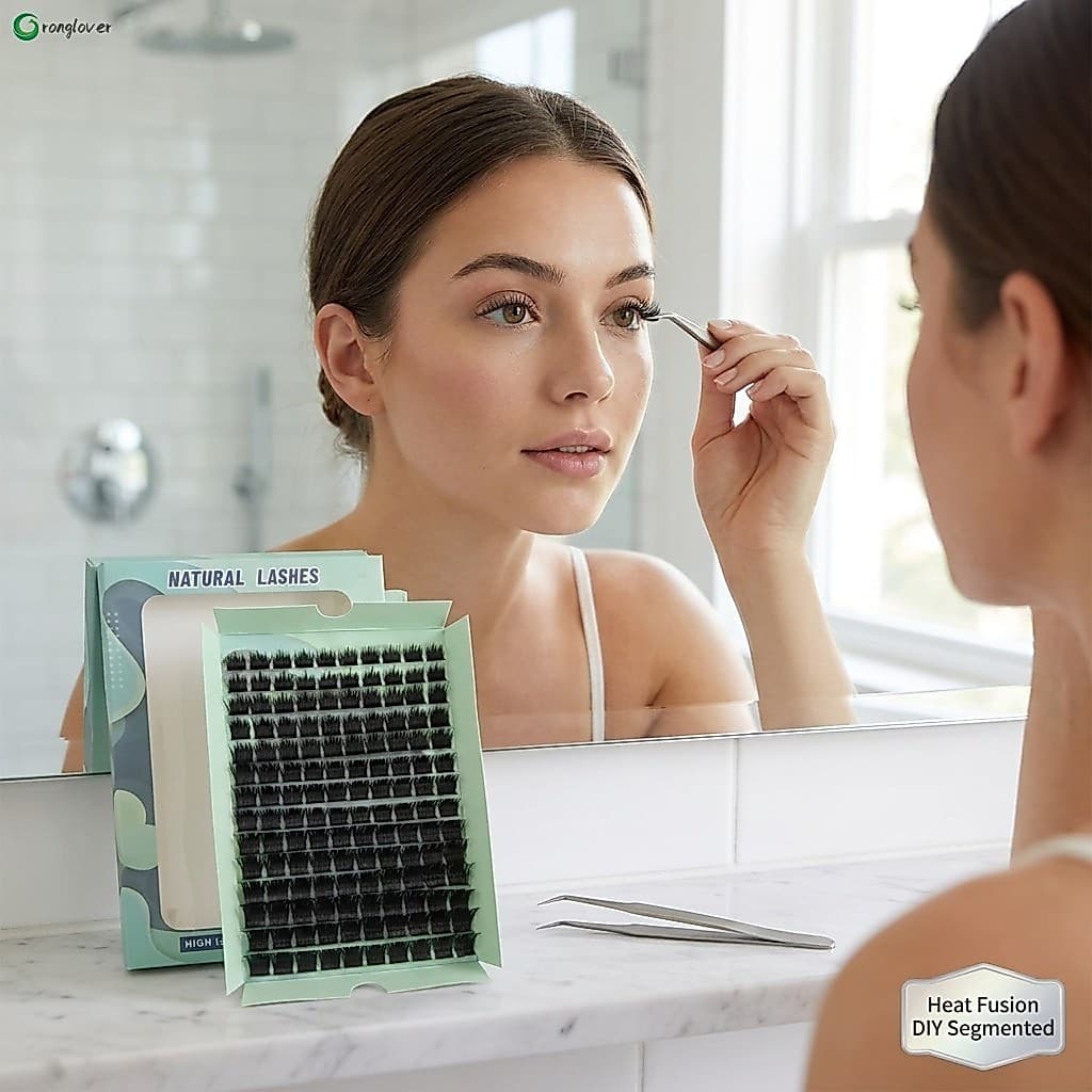 D-Curl Grosso DIY Cílios Postiços Segmentados Fusão De Calor Volume Natural Preto