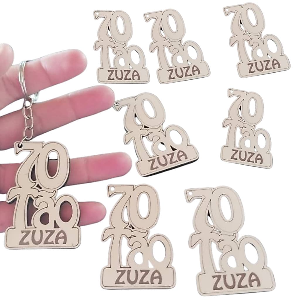 20 Chaveiro Para Comemoração De 70 Anos Lembrancinha Com Personalizado Em Mdf