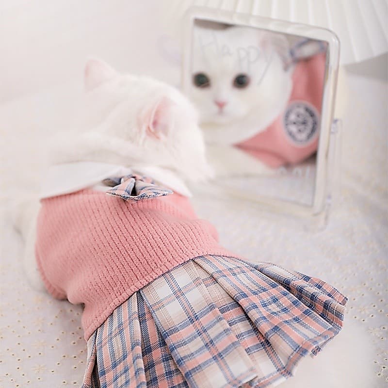 ​​Vestido Pet para Cachorro e Gato - Saia Fofa Leve e Confortável - Roupas de Verão 2025 - Tamanhos P a XXL