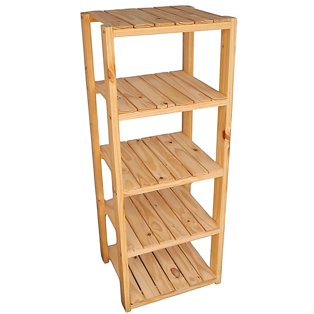 Estante Organizadora 5 Prateleiras Madeira Pinus 120x40x40cm