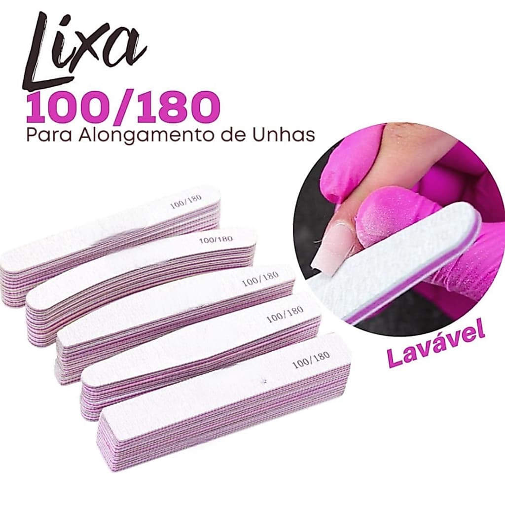 Lixa De unha De Gel Banana Caixao Bomerang Reta quadrada Plana 100/180