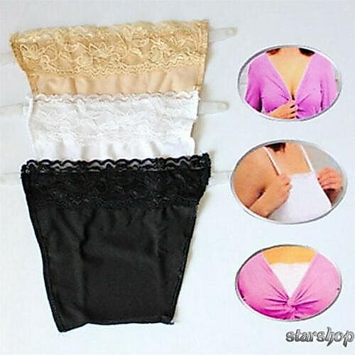 starshop-3PCS Feminino Clip-on Renda Simulada Camisola Sutiã Inserção Painel Modesto