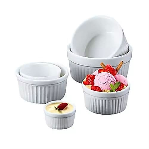 Kit 9 Potinhos de Porcelana Refratária – Ideal para Cozinha e Forno
