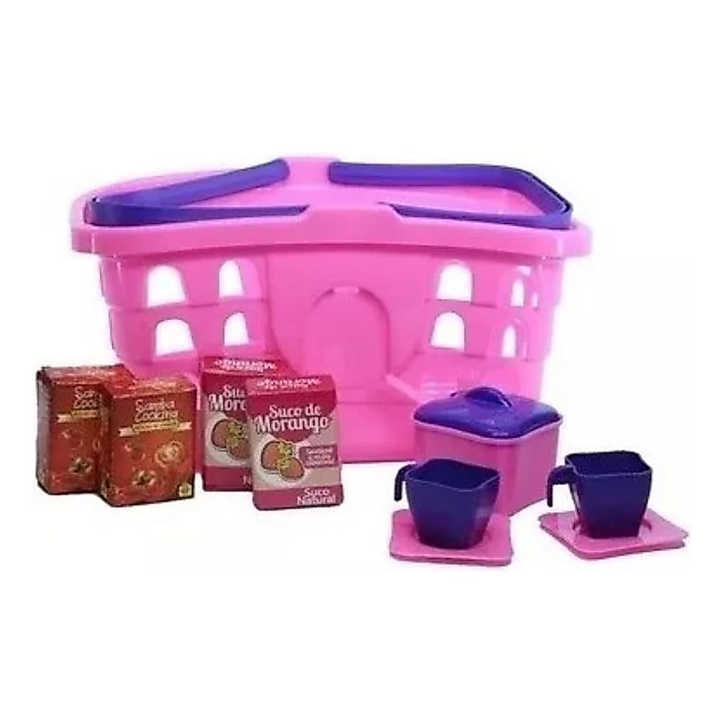 Cesta de Compras Infantil PicNic Mercado Divertido - C/ 10 Acessórios - Samba