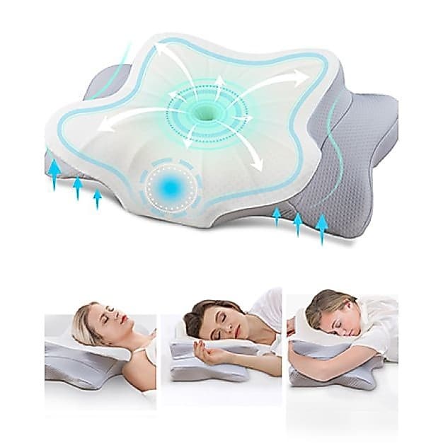 Travesseiro Ortopédico Para Coluna Cervical NASA Espuma De Memória Ergonômico Combate A Dores Na Coluna, Dores De Cabeça