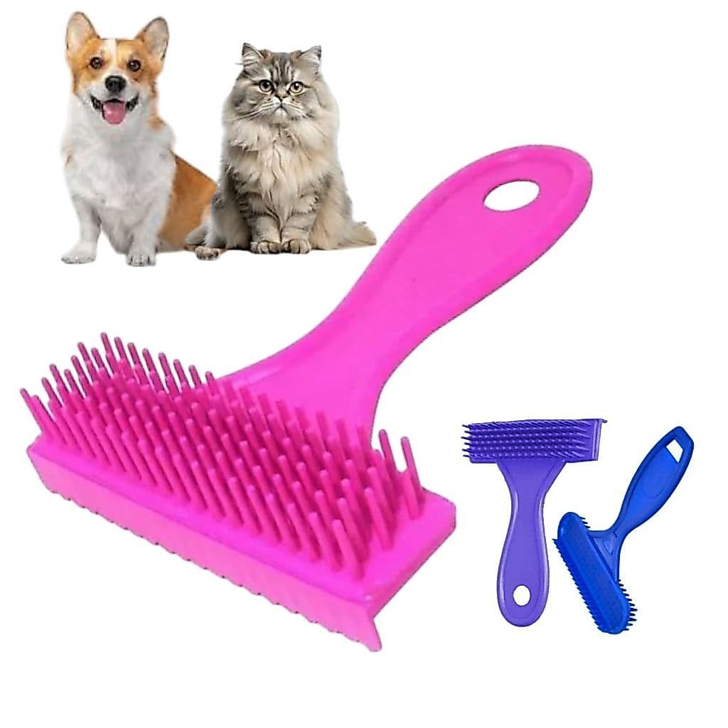 Escova Pente Rastelo Plastico Para Pentear Cachorro e Gato Pet Tira Pelos