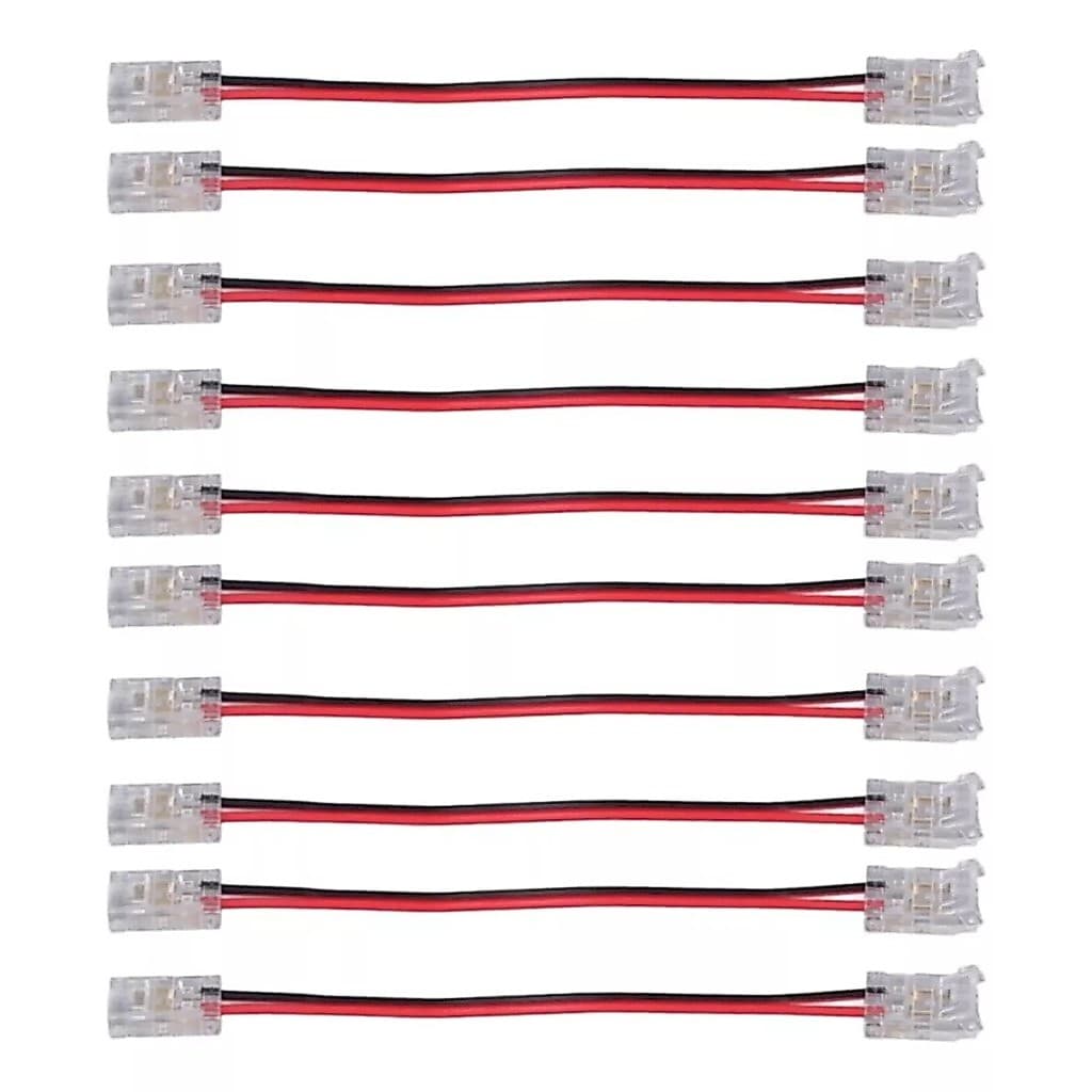 10 Conector Emenda Rapida P/ Fita Led 3528 5050 2 Vias 10mm