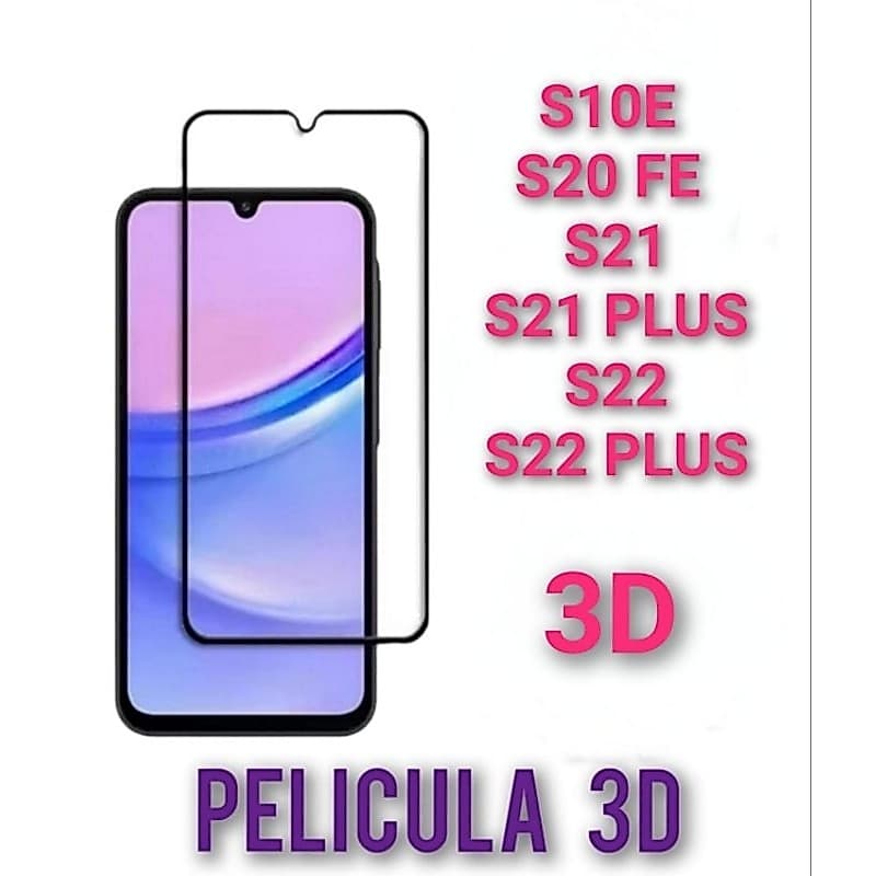 3D Película de Vidro Temperado Para seu Celular Galaxy S10E, S20 FE, S21, S21 PLUS, S22, S22 PLUS...
