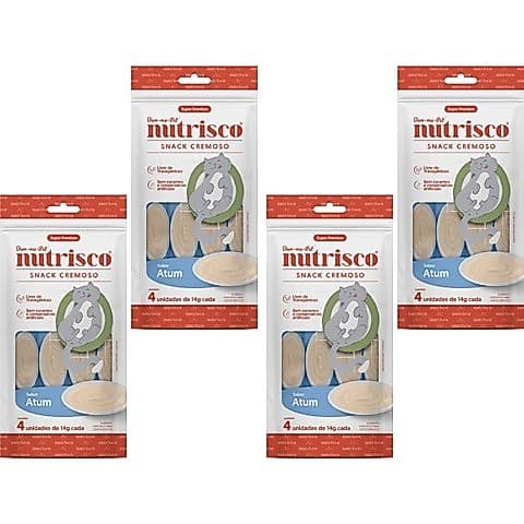 Kit 4 Nutrisco 56g cada Atum para gatos - Como Churu