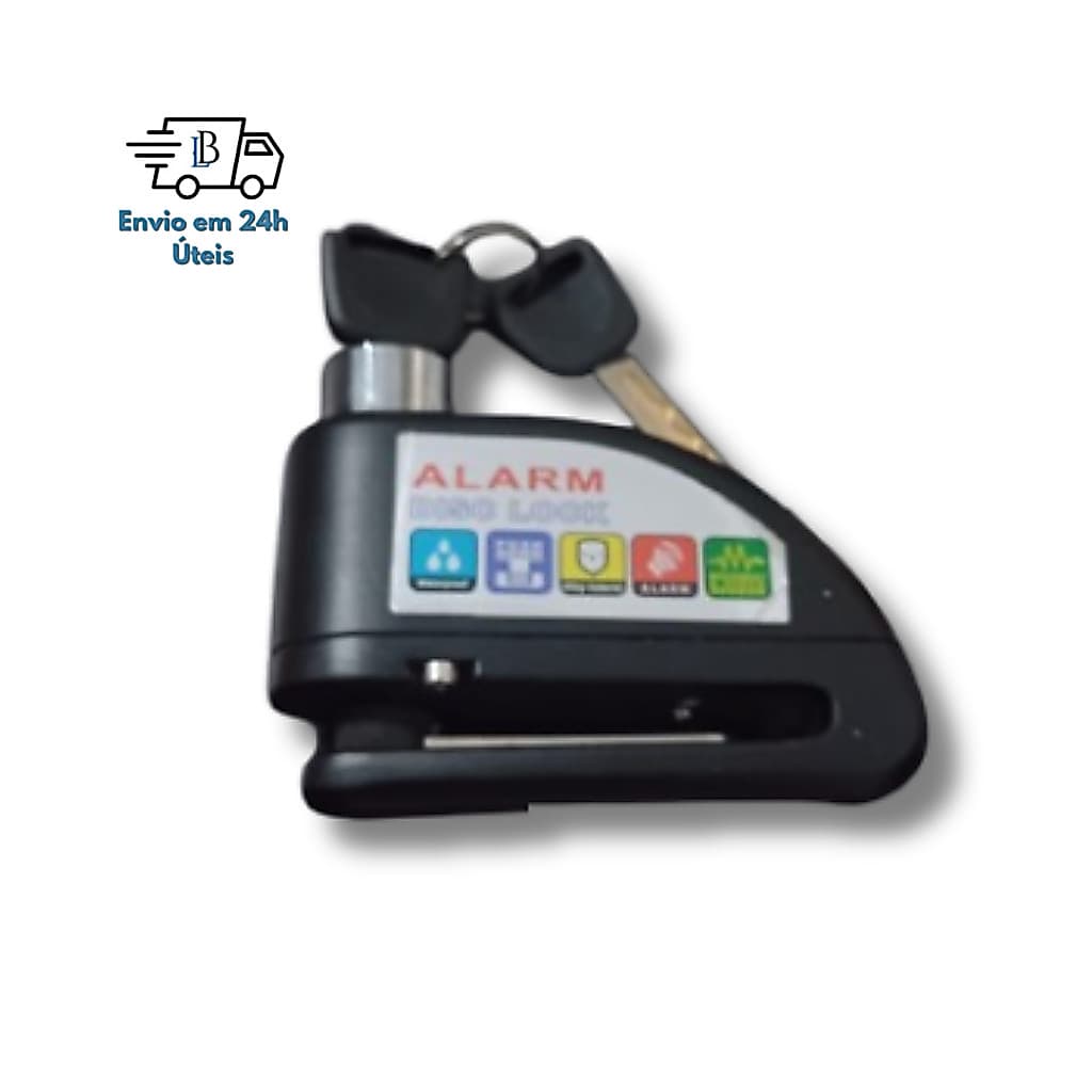 Cadeado Trava de Disco com Alarme para Moto – Antifurto Universal Reforçado