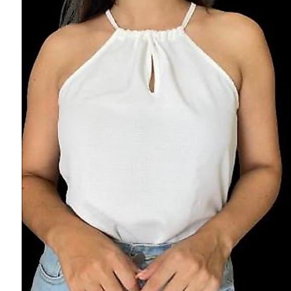 Blusa Regata Feminina De Amarra Com Regulável Duna P ao G3 Ra10