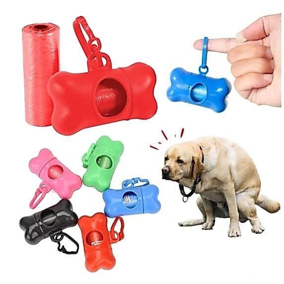 Kit Suporte P/ Saquinho Coletor De Fezes Pet Cata Caca Coco Cachorro com 1 Refil Saco Pet Cães e Gatos