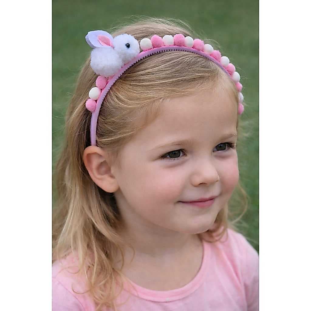 Tiara infantil da pascoa coelhinha infantil, tiara infantil, acessório de menina, tiara pompom.