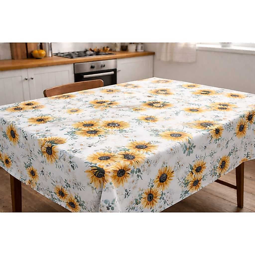Toalha Térmica Impermeável Mesa Estampa Girassol Amarelo Proteção Contra Calor e Líquidos Decorativa Cozinha