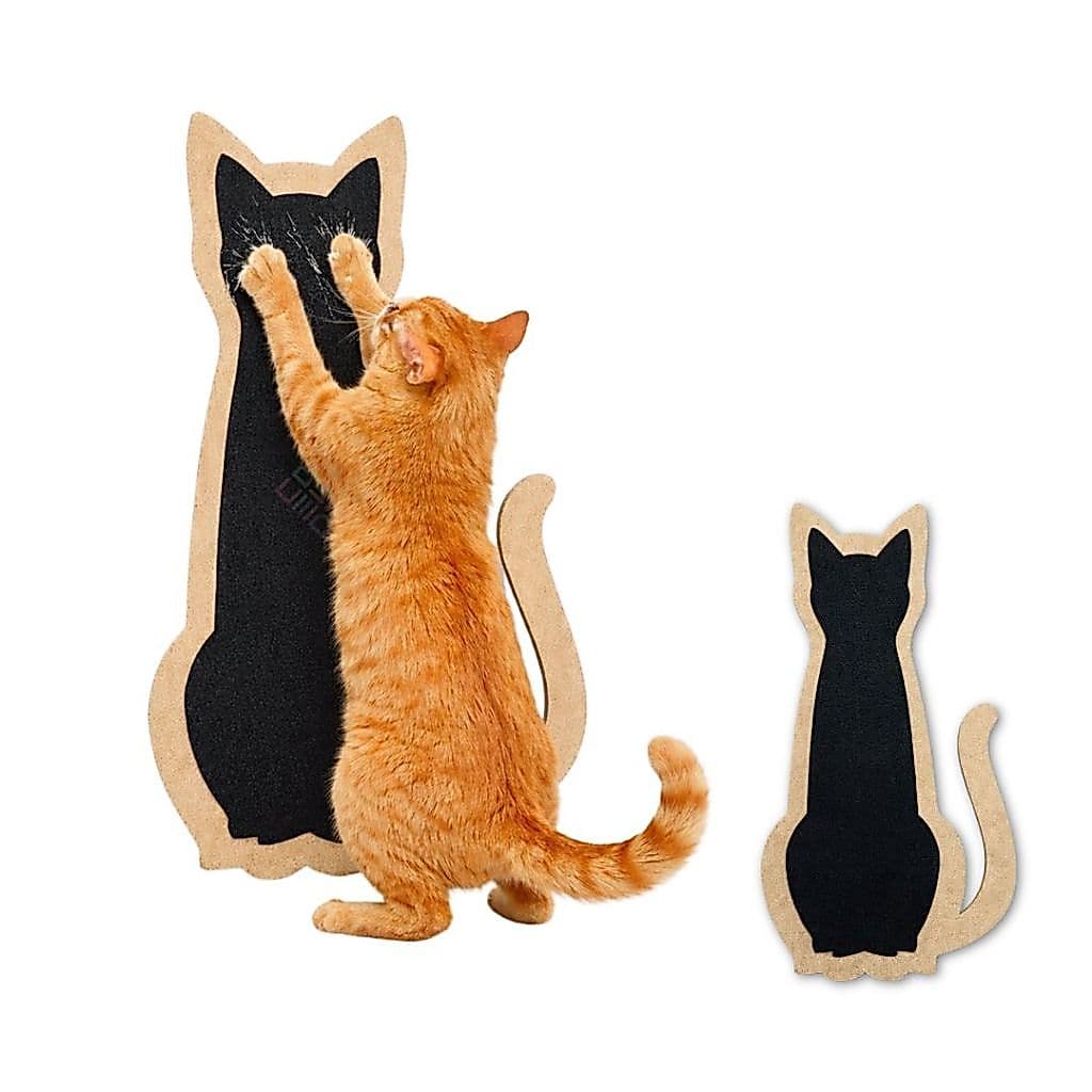 Arranhador Vertical Para Gatos Em MDF Formato Gato Carpete Antiestresse Pet Para Diversão e Conforto