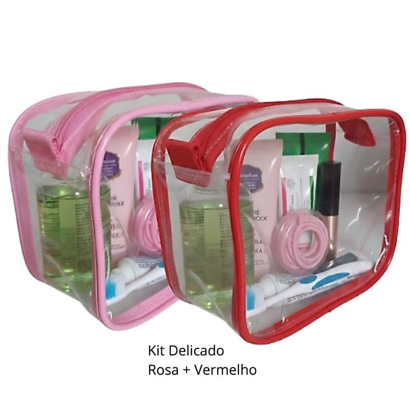 KIT e unidade Mini nécessaire transparente para viagem, Organizador multiuso, 12x15x7, Opção em kit